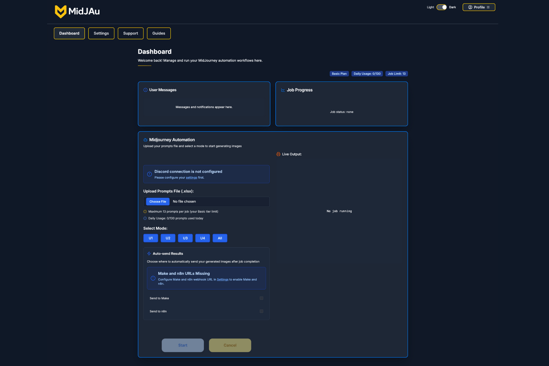 MidJAu Dashboard Screenshot 2