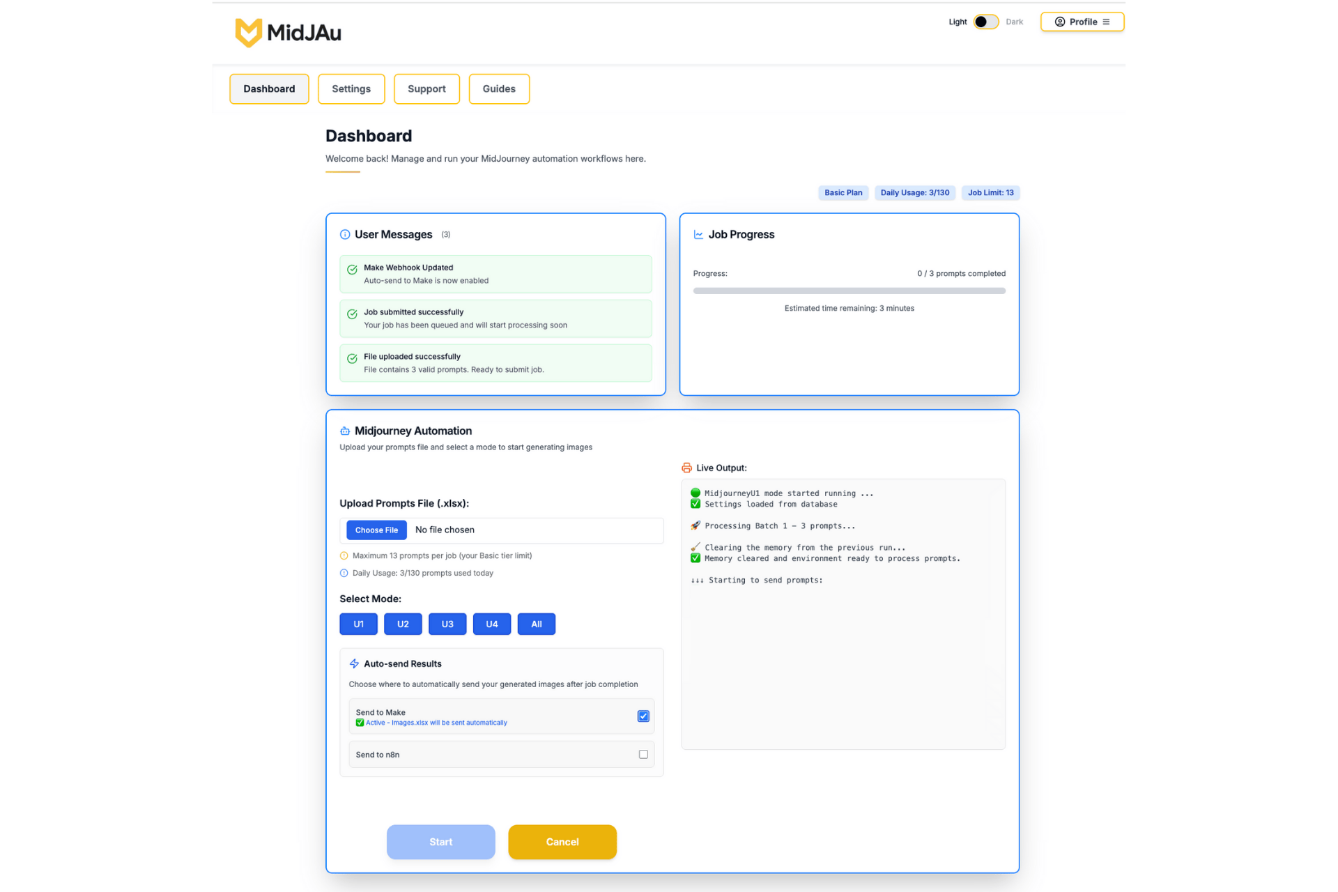 MidJAu Dashboard Screenshot 3